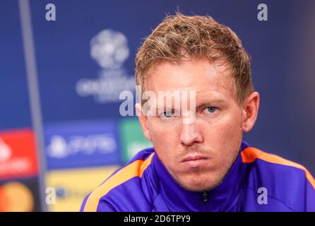 Leipzig, Germany. 19th Oct, 2020. Football: Champions League, group stage, RB Leipzig - Istanbul Basaksehir. Leipzig coach Julian Nagelsmann speaks during the press conference. Credit: Jan Woitas/dpa-Zentralbild/dpa/Alamy Live News Stock Photo