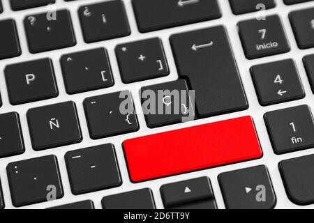 Computer keyboard with one of the red keys to customize text Stock Photo
