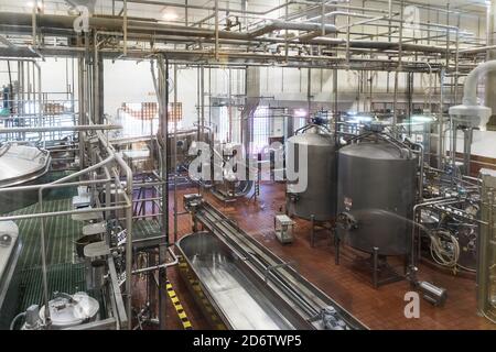 Tillamook, Oregon, USA - June 28, 2018: Production line at the Tillamook Cheese Factory in Tillamook, OR, USA Stock Photo