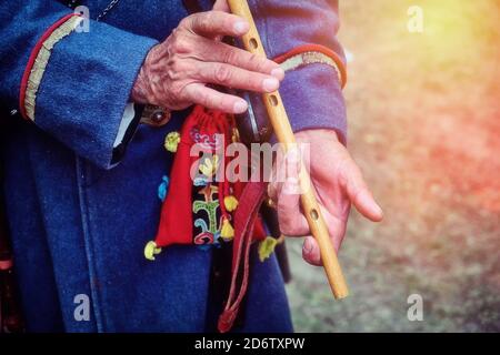 Old Man Playing Traditional Bedouin Musical Instrument (Rababah Stock ...