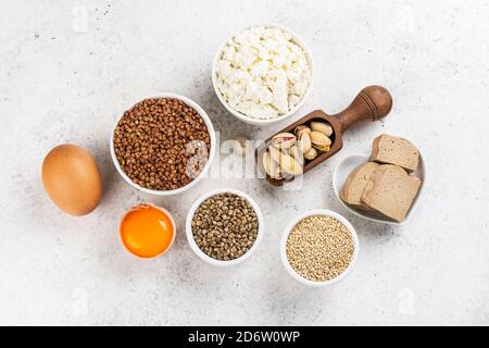 Food rich of amino acids Stock Photo