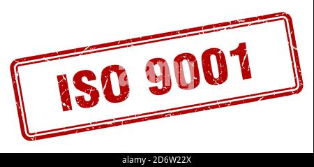 iso 9001 stamp. square grunge sign on white background Stock Vector ...