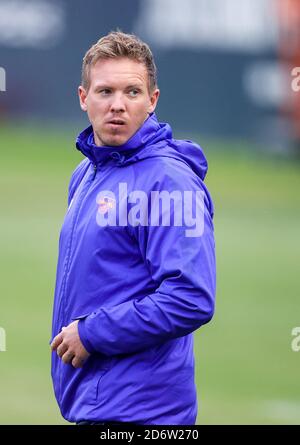 Leipzig, Germany. 19th Oct, 2020. Football: Champions League, group stage, RB Leipzig - Istanbul Basaksehir. Leipzig coach Julian Nagelsmann comes to the final training. Credit: Jan Woitas/dpa-Zentralbild/dpa/Alamy Live News Stock Photo