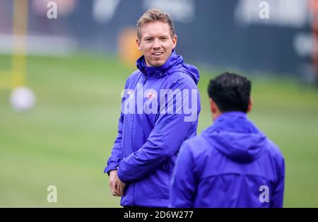 Leipzig, Germany. 19th Oct, 2020. Football: Champions League, group stage, RB Leipzig - Istanbul Basaksehir. Leipzig coach Julian Nagelsmann comes to the final training. Credit: Jan Woitas/dpa-Zentralbild/dpa/Alamy Live News Stock Photo