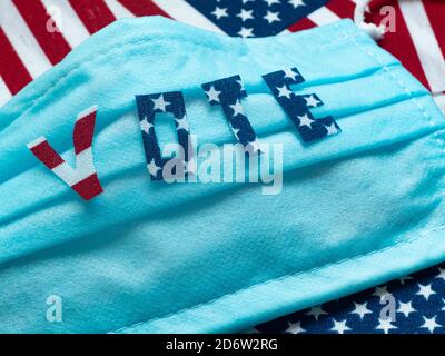 Electoral vote close-up. US elections during the COVID-19 epidemic Stock Photo
