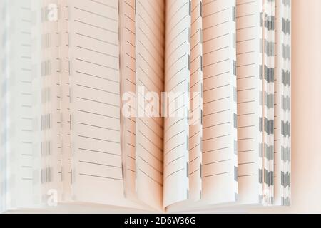 Abstract blurred background of open notebook pages Stock Photo