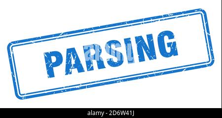 parsing stamp. square grunge sign isolated on white background Stock ...