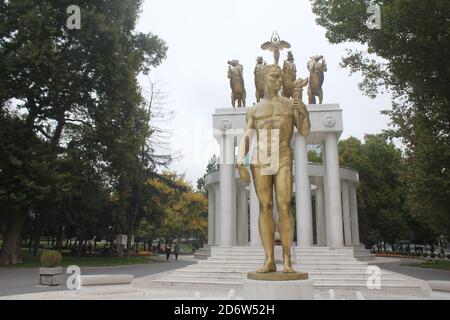 Fallen heroes of North Macedonia monument in Skopje city Stock Photo