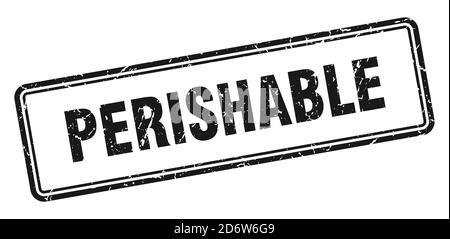 perishable stamp. square grunge sign isolated on white background Stock Vector