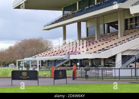 AUCKLAND, NEW ZEALAND - Jun 22, 2019: Auckland / New Zealand - June 22 2019: View of Auckland Racing Club Ellerslie Racecourse stadium Stock Photo