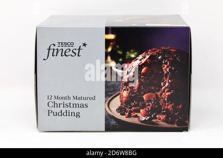 Tesco Finest Christmas Pudding Stock Photo