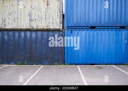 Abstract of metal storage containers Stock Photo
