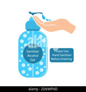 bottle gel alcohol for wash hand coronavirus Sterilize  prevention the virus Stock Vector