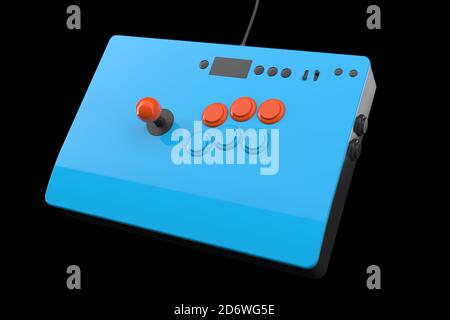 Vintage arcade stick with joystick and tournament-grade buttons Stock Photo