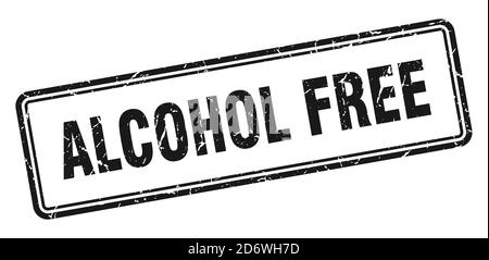alcohol free stamp. square grunge sign isolated on white background Stock Vector