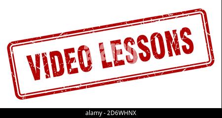 video lessons stamp. square grunge sign isolated on white background Stock Vector