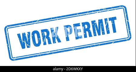 work permit stamp. square grunge sign isolated on white background Stock Vector