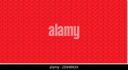 Knitted pattern. Knitting with needles. Seamless red winter pattern Stock Vector