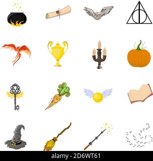 A set of magic items. Witchcraft and mysticism. Elements for your design. Isolated on white Stock Vector
