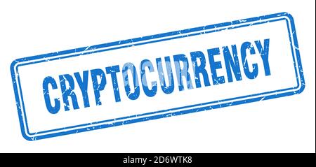 cryptocurrency stamp. square grunge sign isolated on white background Stock Vector