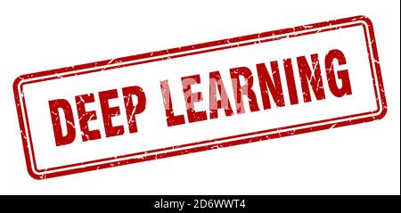 deep learning stamp. square grunge sign isolated on white background Stock Vector