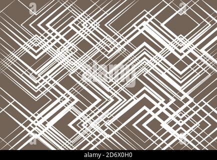 Geometric structure, network, chaotic jumble of straight, angular intersecting lines. Abstract random grid, mesh. Colorful background, texture and pat Stock Vector