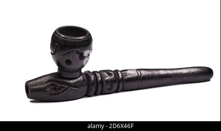 wooden pipe for Smoking tobacco or cannabis. Stock Photo