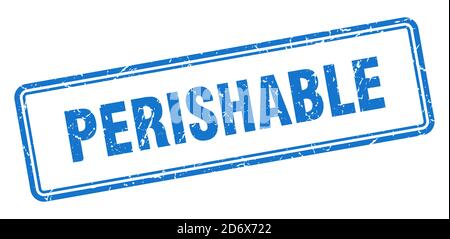 perishable stamp. square grunge sign isolated on white background Stock Vector