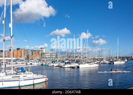 Swansea Marina, Swansea (Abertawe), City and County of Swansea, Wales, United Kingdom Stock Photo