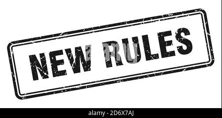 new rules stamp. square grunge sign isolated on white background Stock Vector