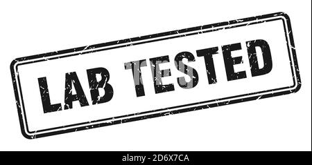 lab tested stamp. square grunge sign isolated on white background Stock Vector