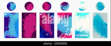 Abstract design templates for social media banner. Story highlights covers icons. Vector graphics background. Stock Vector