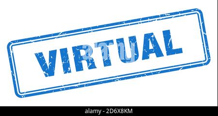 virtual stamp. square grunge sign isolated on white background Stock Vector