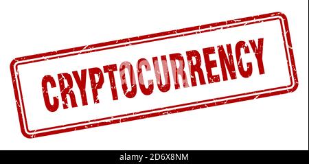 cryptocurrency stamp. square grunge sign isolated on white background Stock Vector