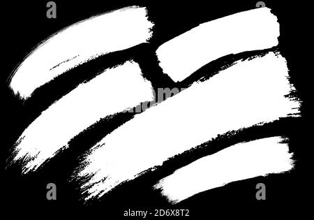 Set of thick brushstrokes. Irregular drawing strokes. Vector brush stroke background. Dynamic stroke. Texture and grunge style. Stain illustration. Stock Vector