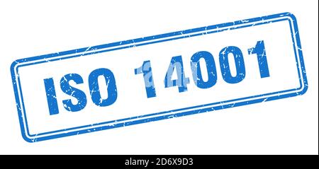 iso 14001 stamp. square grunge sign isolated on white background Stock Vector