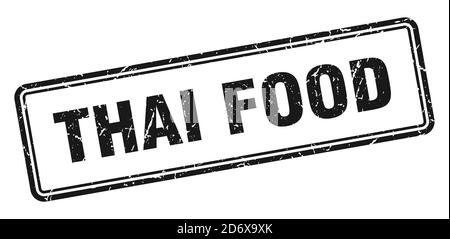 thai food stamp. square grunge sign isolated on white background Stock Vector