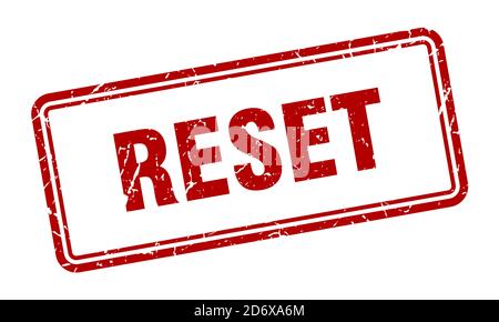 reset stamp. square grunge sign isolated on white background Stock Vector