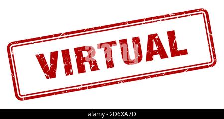 virtual stamp. square grunge sign isolated on white background Stock Vector