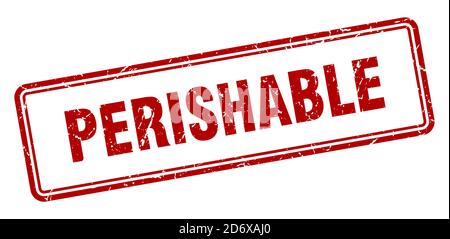 perishable stamp. square grunge sign isolated on white background Stock Vector