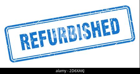 refurbished stamp. square grunge sign isolated on white background Stock Vector