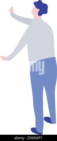 avatar man standing icon over white background colorful design vector ...
