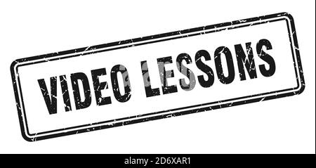 video lessons stamp. square grunge sign isolated on white background Stock Vector