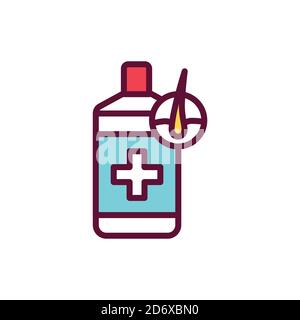 Hair treatment color line icon. Beauty industry.  Stock Vector