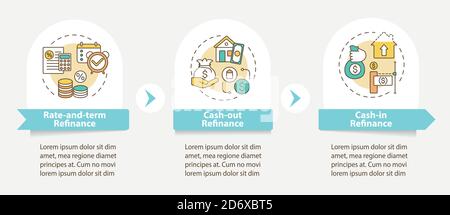 Loan refinance types vector infographic template Stock Vector