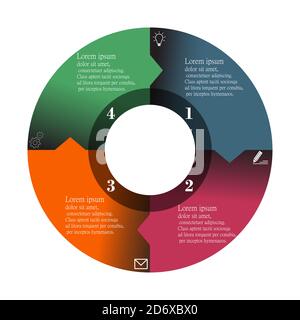 Infographic graphic modern elements data visualization vector circle color isolated on white background . Stock Vector