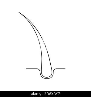 Hair split ends icon isolated vector illustration. Hair treatment symbol on white background Stock Vector