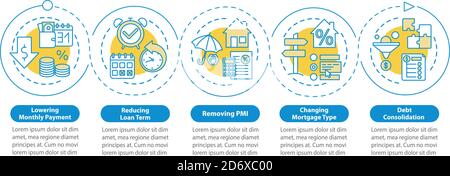 Loan refinancing benefits vector infographic template Stock Vector