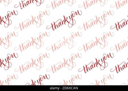 Seamless pattern brush calligraphy Thank you Stock Vector