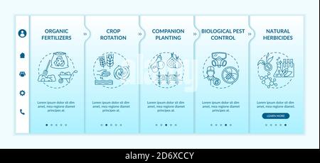 Organic farming principles onboarding vector template Stock Vector